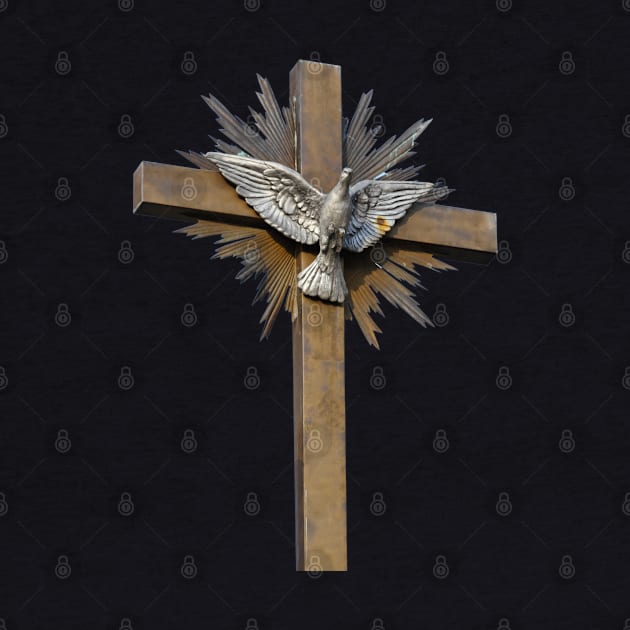 CROSS OF THE PRINCE OF PEACE WITH PEACE DOVE by KutieKoot T's